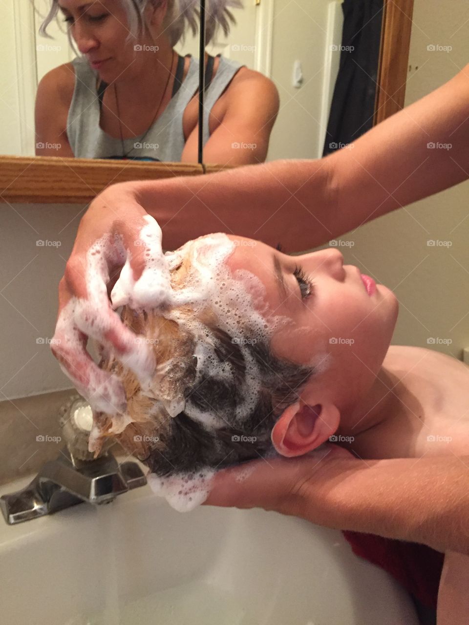 Summer fun! Fun vibrant hair! Doing the color old school and washing it in the sink! 