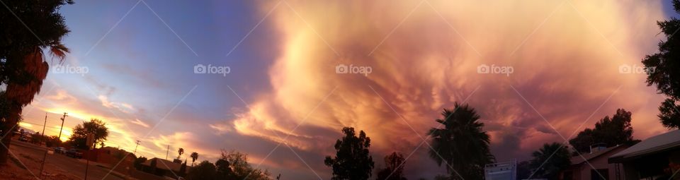 Tucson sunset on monsoon storm clouds