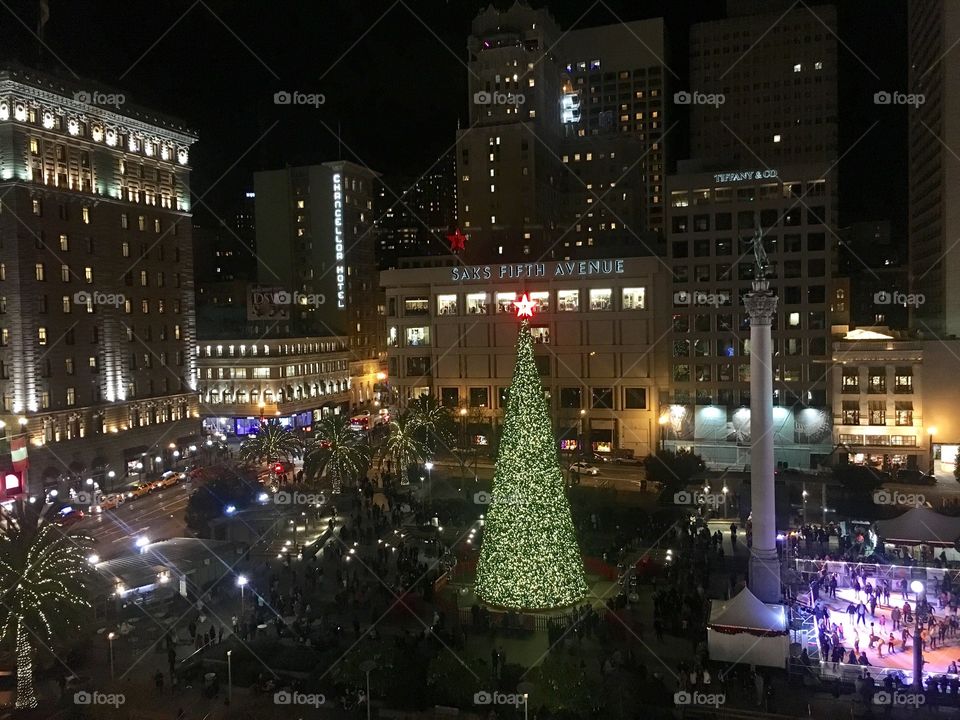 Holiday lights at Union Square 