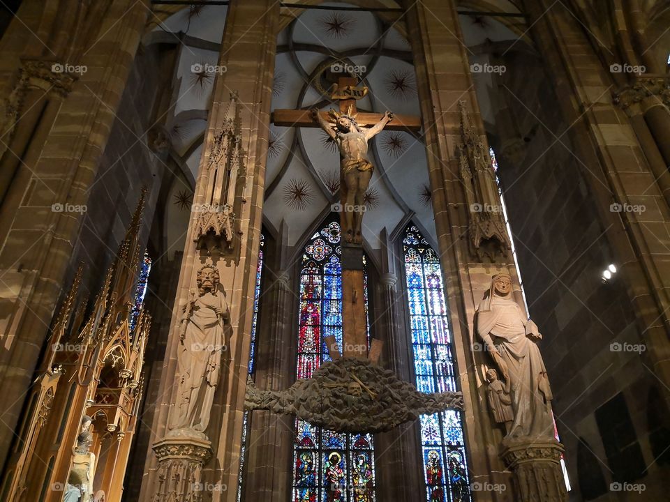 Jesus, Windows Stained Glass, Church, Strasbourg, France