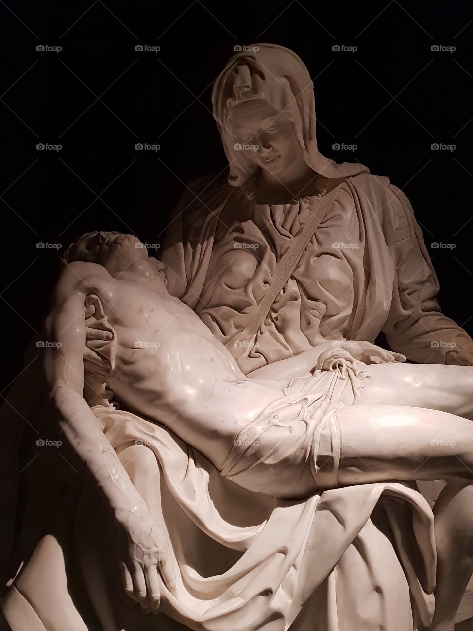 Statue of Maria and Christ in a church in Spain.