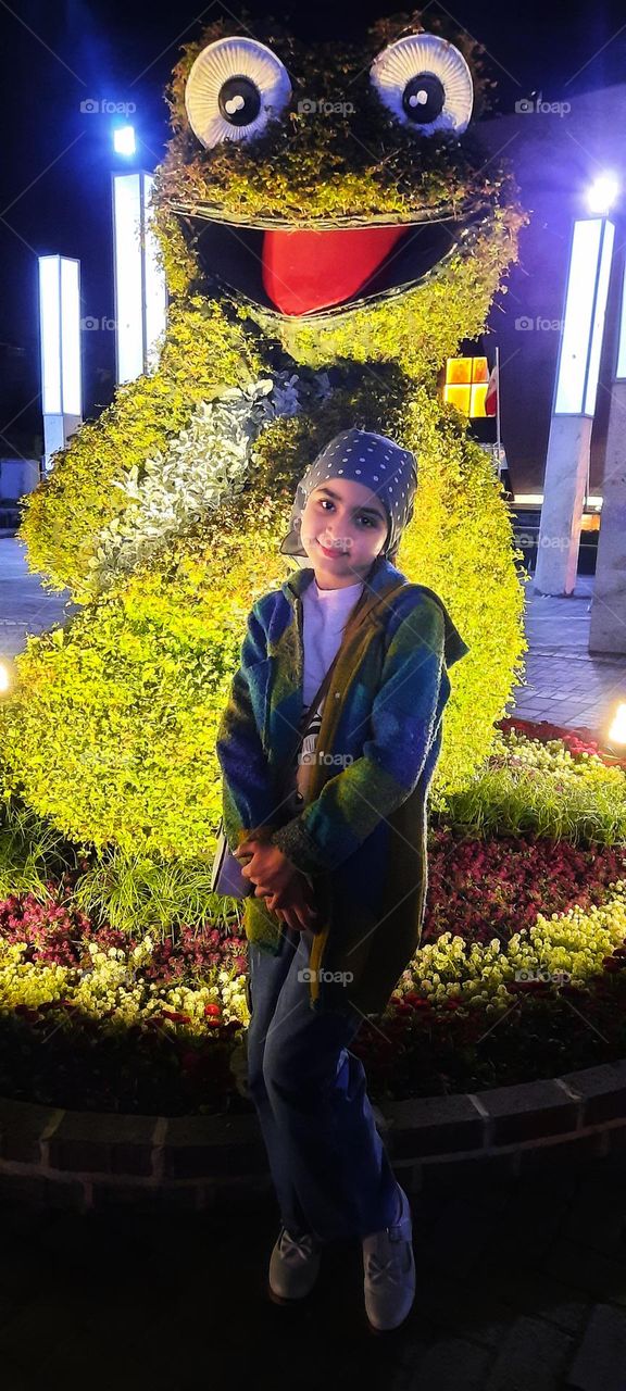 Beautiful teen and energetic happy spiring frog