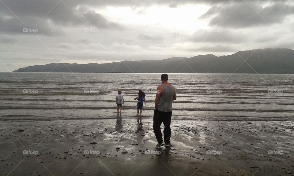 walking on the beach