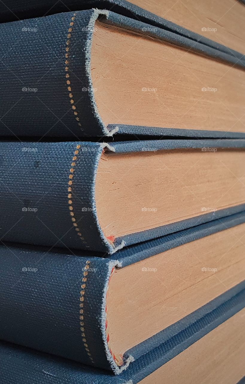 Books: detail of spines and pages