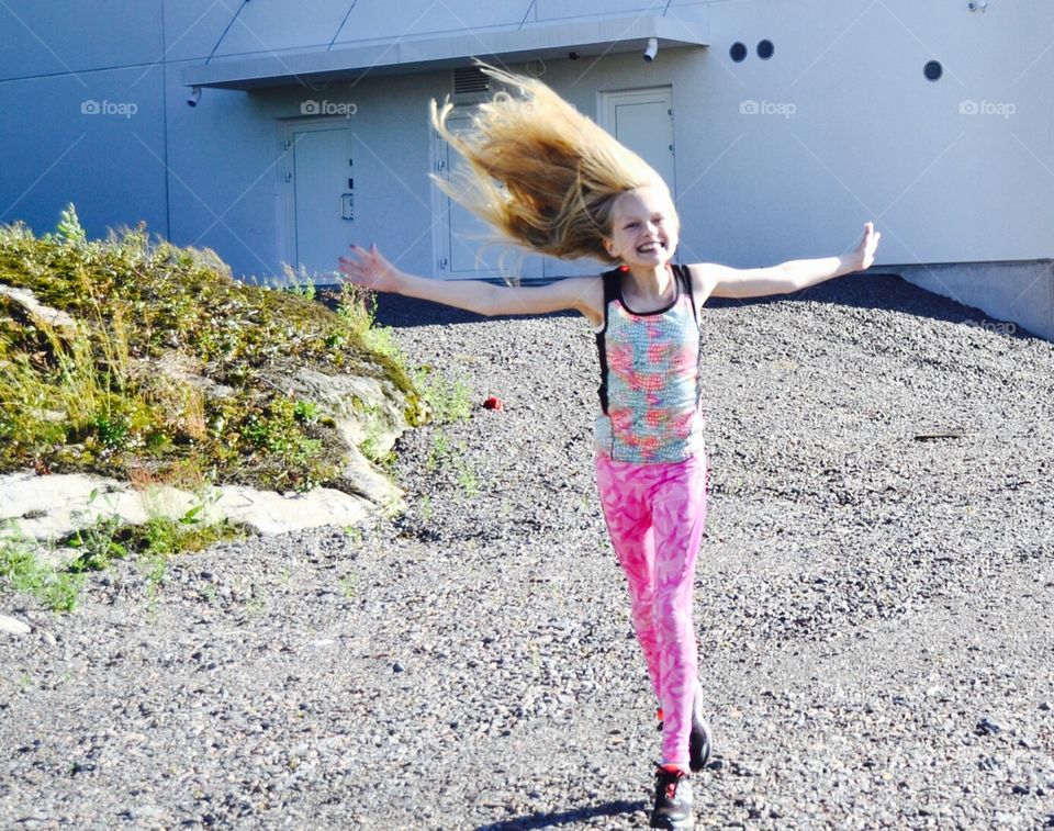 Runing. Enjoying summer. 