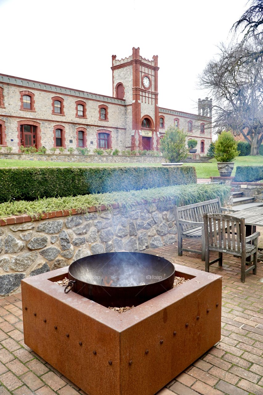Yalumbu winery with fireplace