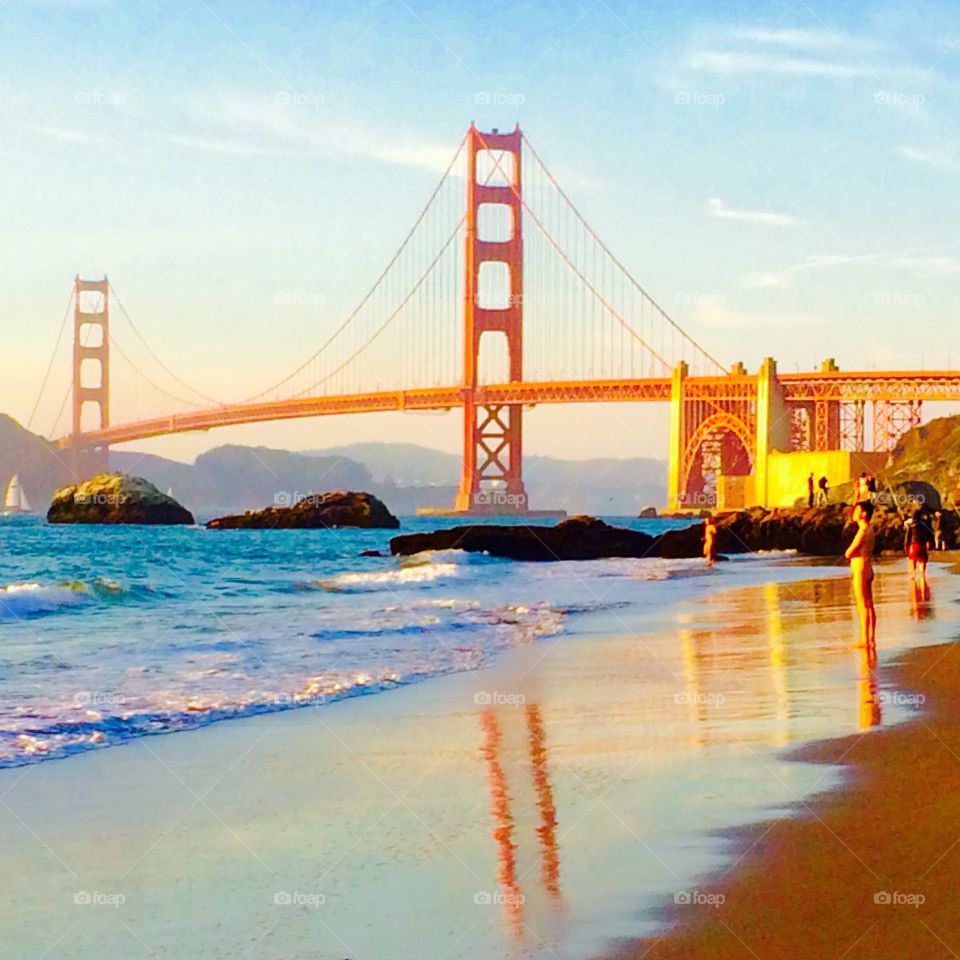 Golden gate at a golden hour 