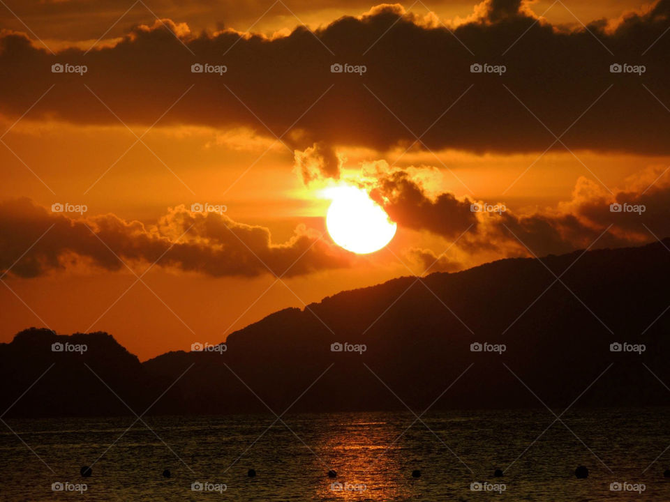 El Nido Sunset. a recurring daily view of the stunning sunsets in El Nido's Corong-corong Beach in Palawan, Philippines