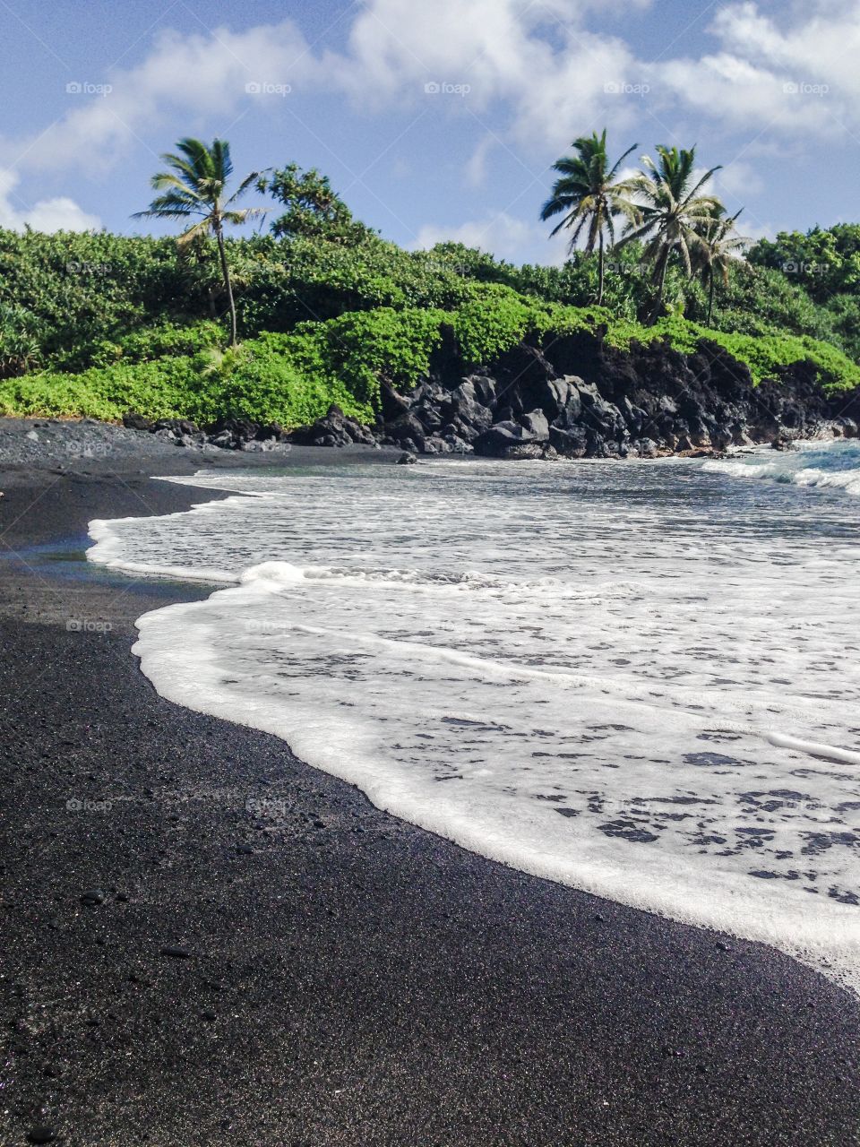 Black sand beach