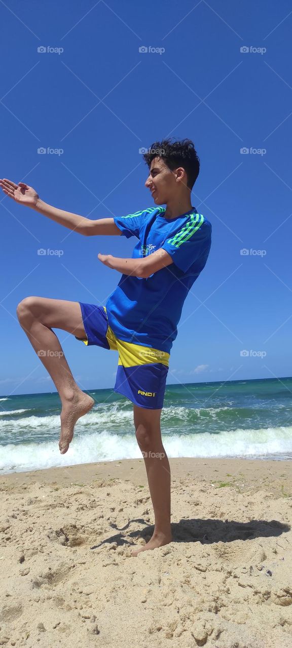 Kids playing on the beach