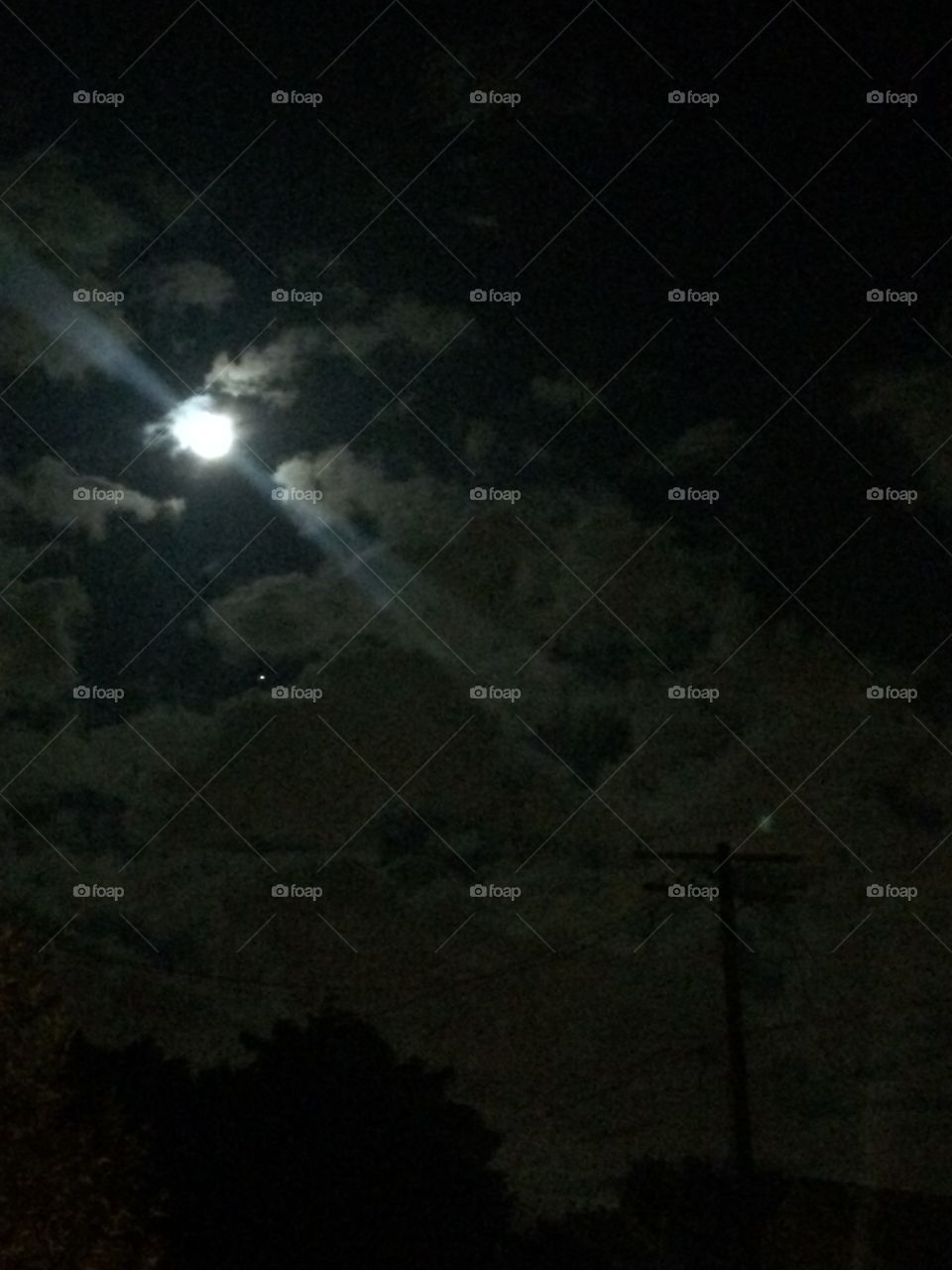 Midnight moon in Wisconsin 