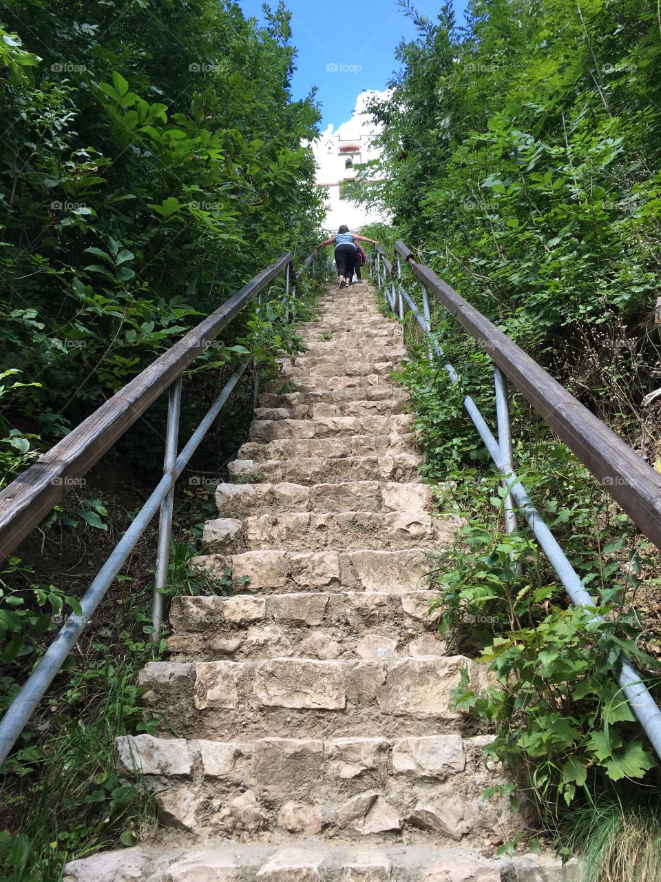 Stone stairs to the White Tower, Brasov, Romania