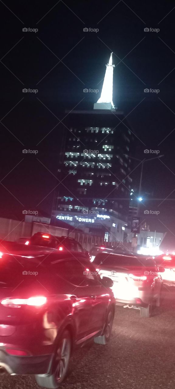 Twinkling windows , the beauty of evening light. Bask in the beauty of evening light with the view of light twinkling from these windows at night