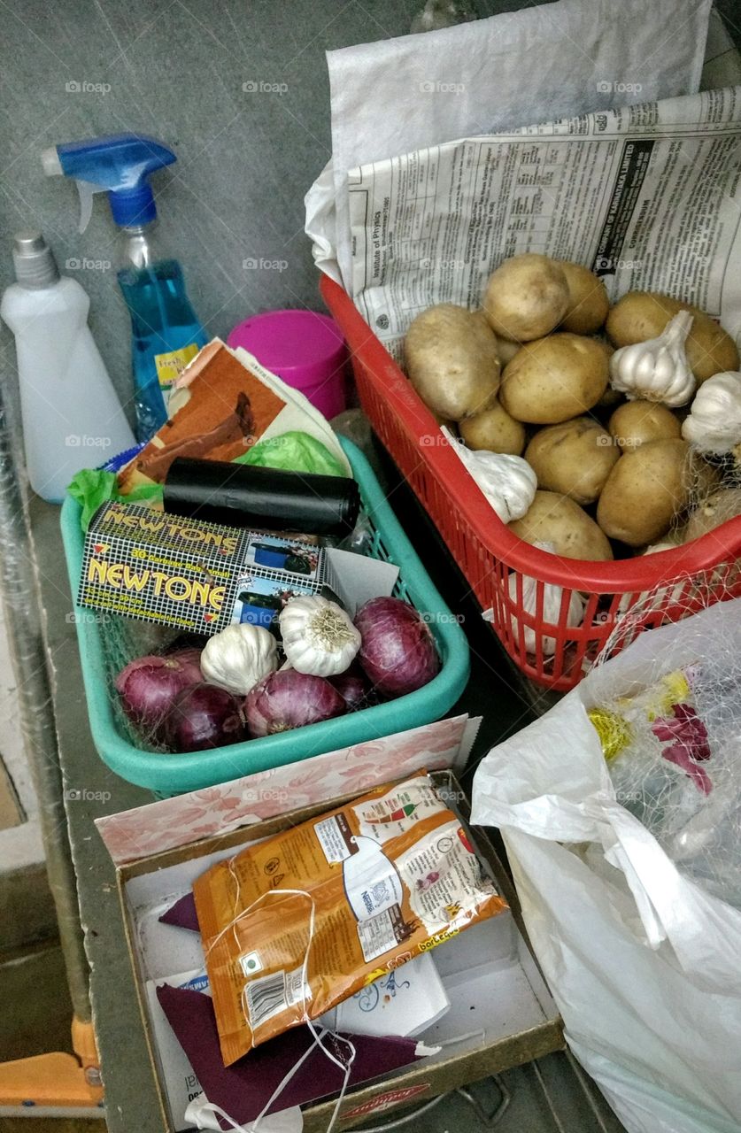 Messy kitchen corner