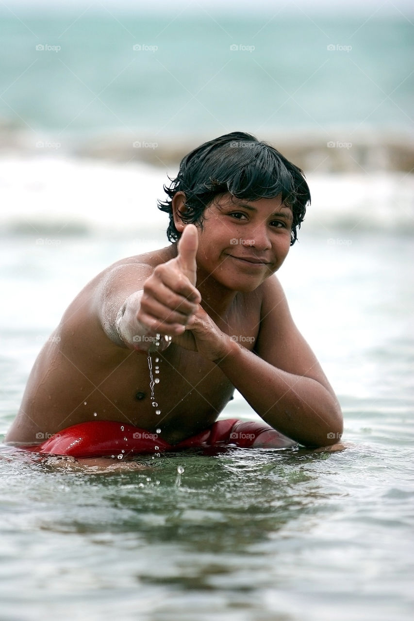 smiling Mexican teenager