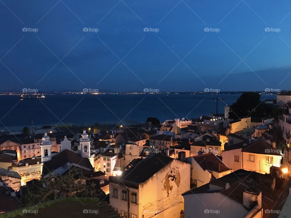 A view on lisbon by night