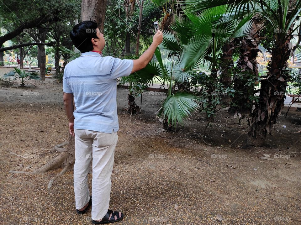 Selfie evening: A man taking