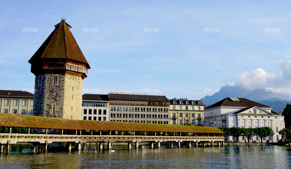 Chapel bridge in luzern, swiss