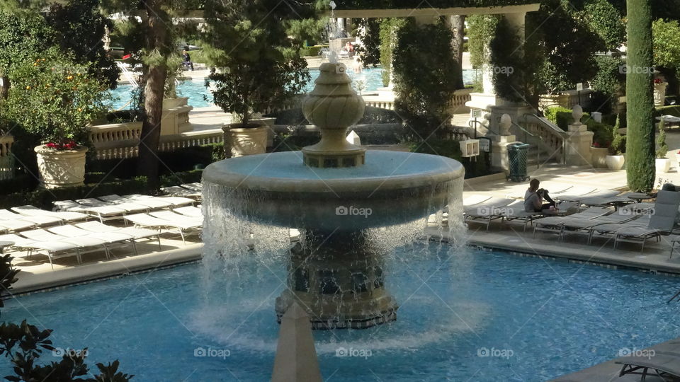 Fountain view in slow motion