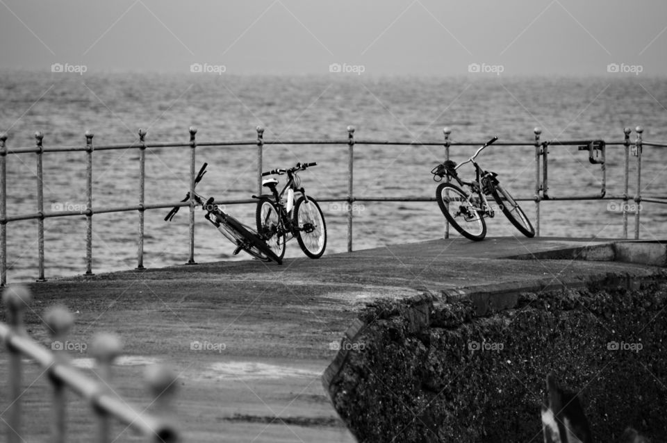 Bicycle parked at beach