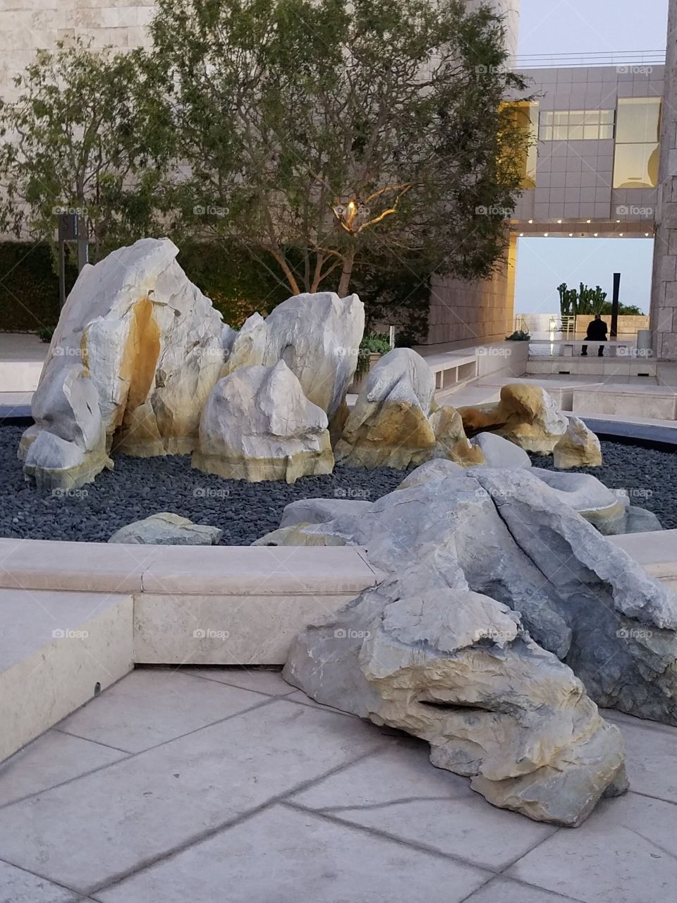 The getty center courtyard rocks