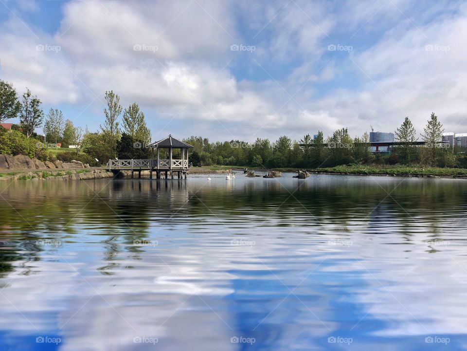 Beautiful summer day taking a walk around the pond.  Anywhere there is water I usually love.  This particular spot is great because it’s never crowded.