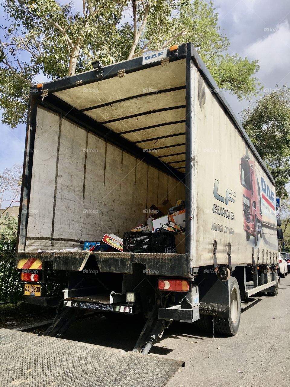 Truck after unloading goods