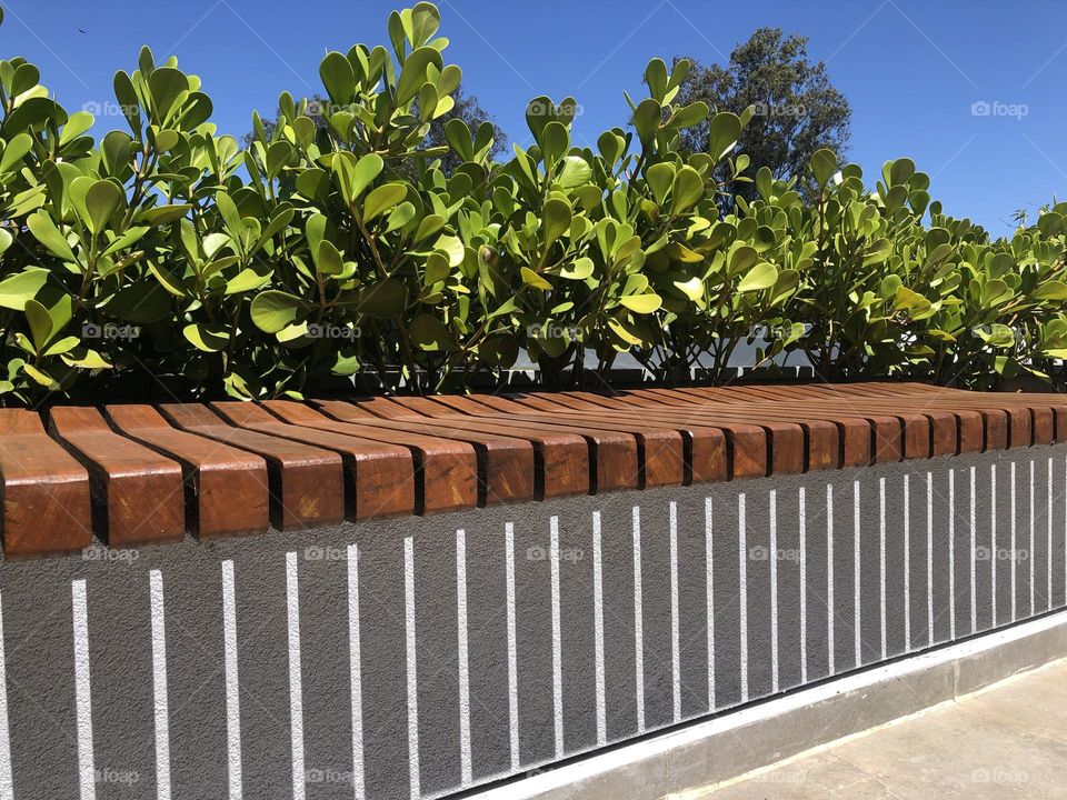 Rectangular shadow at the seat from the sunlight 