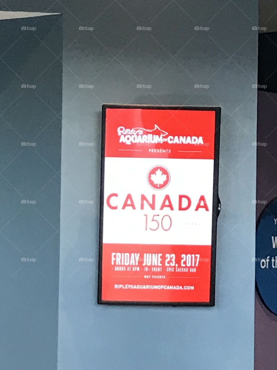 Sign celebrating Canada's 150 years-Ripley's Aquarium- Toronto 