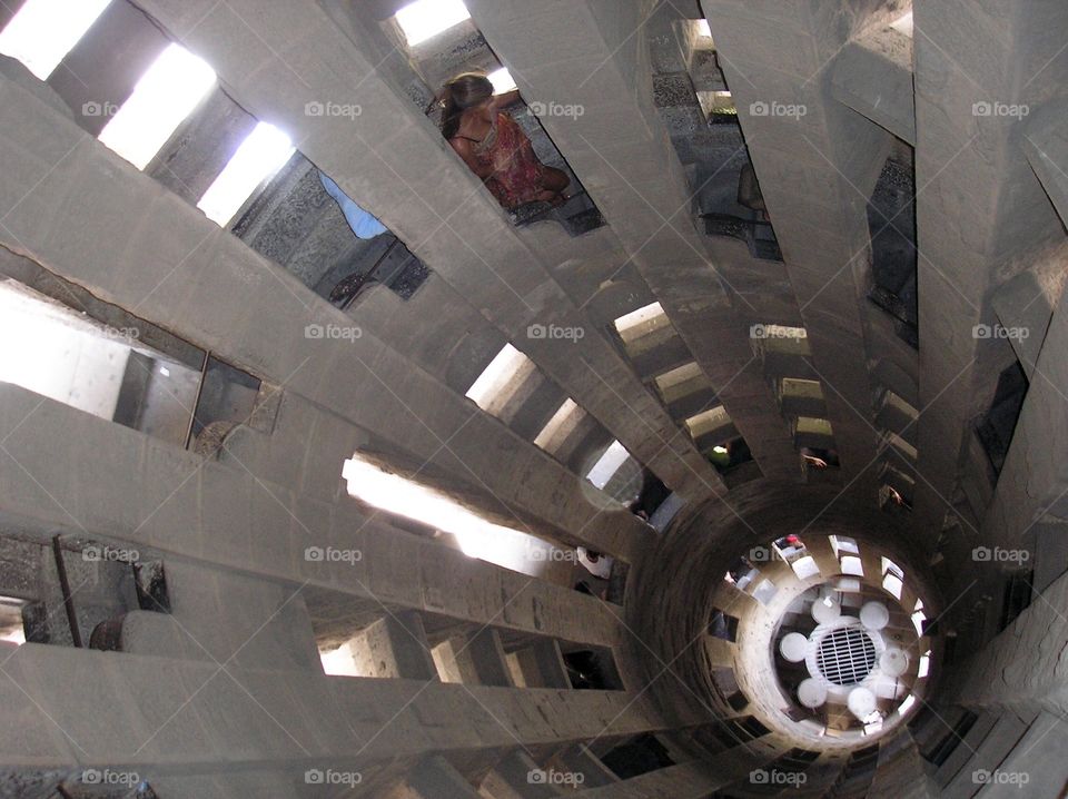 Staircases from the viewing terrace in Sagrada Familia