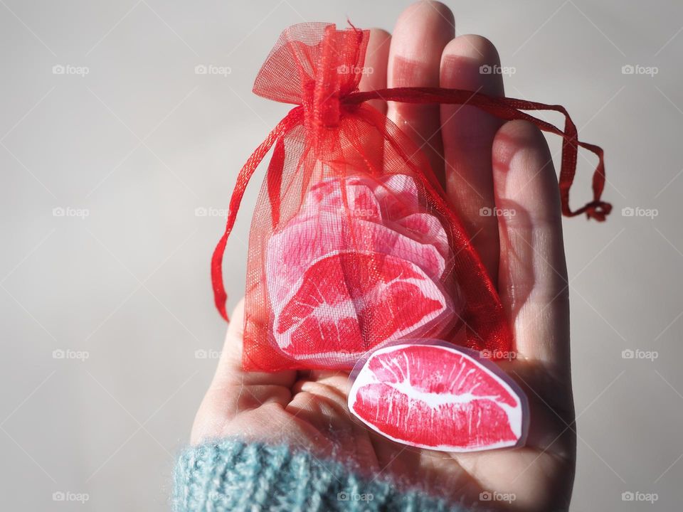 Beautiful handmade gift: a bag of kisses