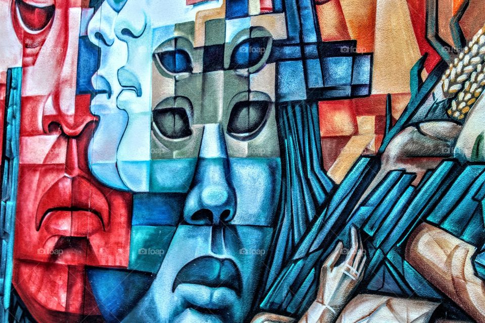 pieces of a face, graffiti art