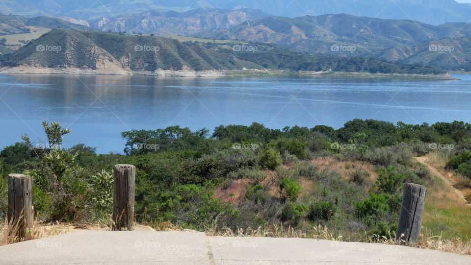 Hills and lake