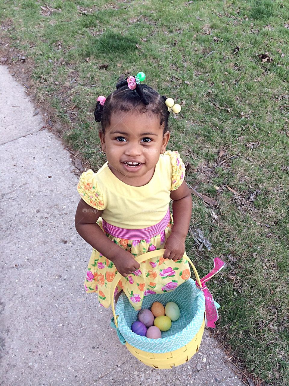 Toddler with Easter Basket