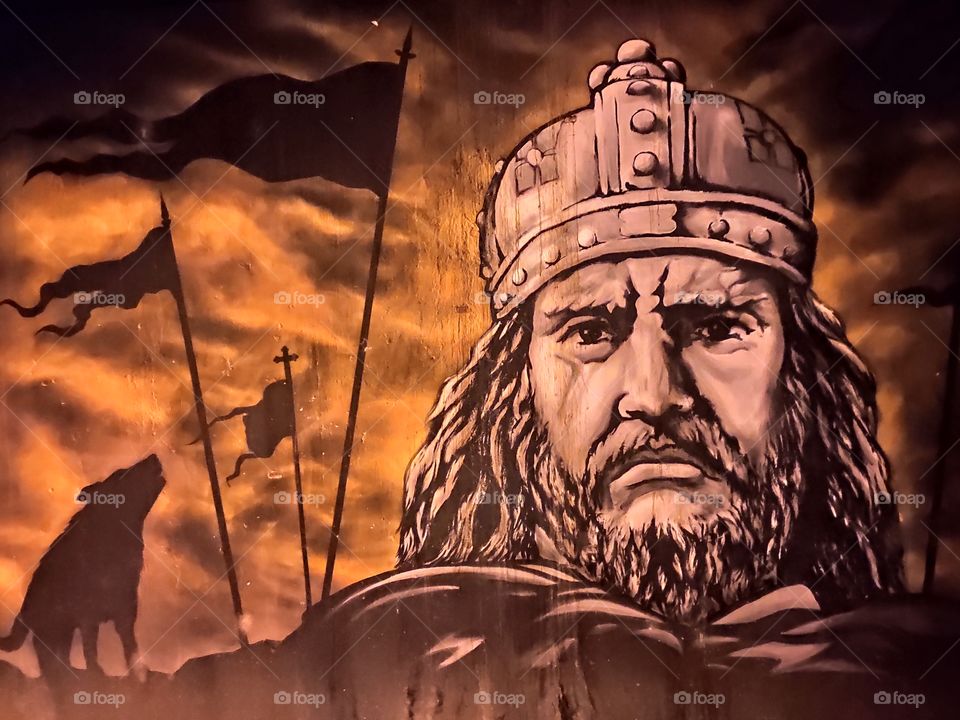 Tsar Dushan emperor of medieval Serbia graffiti