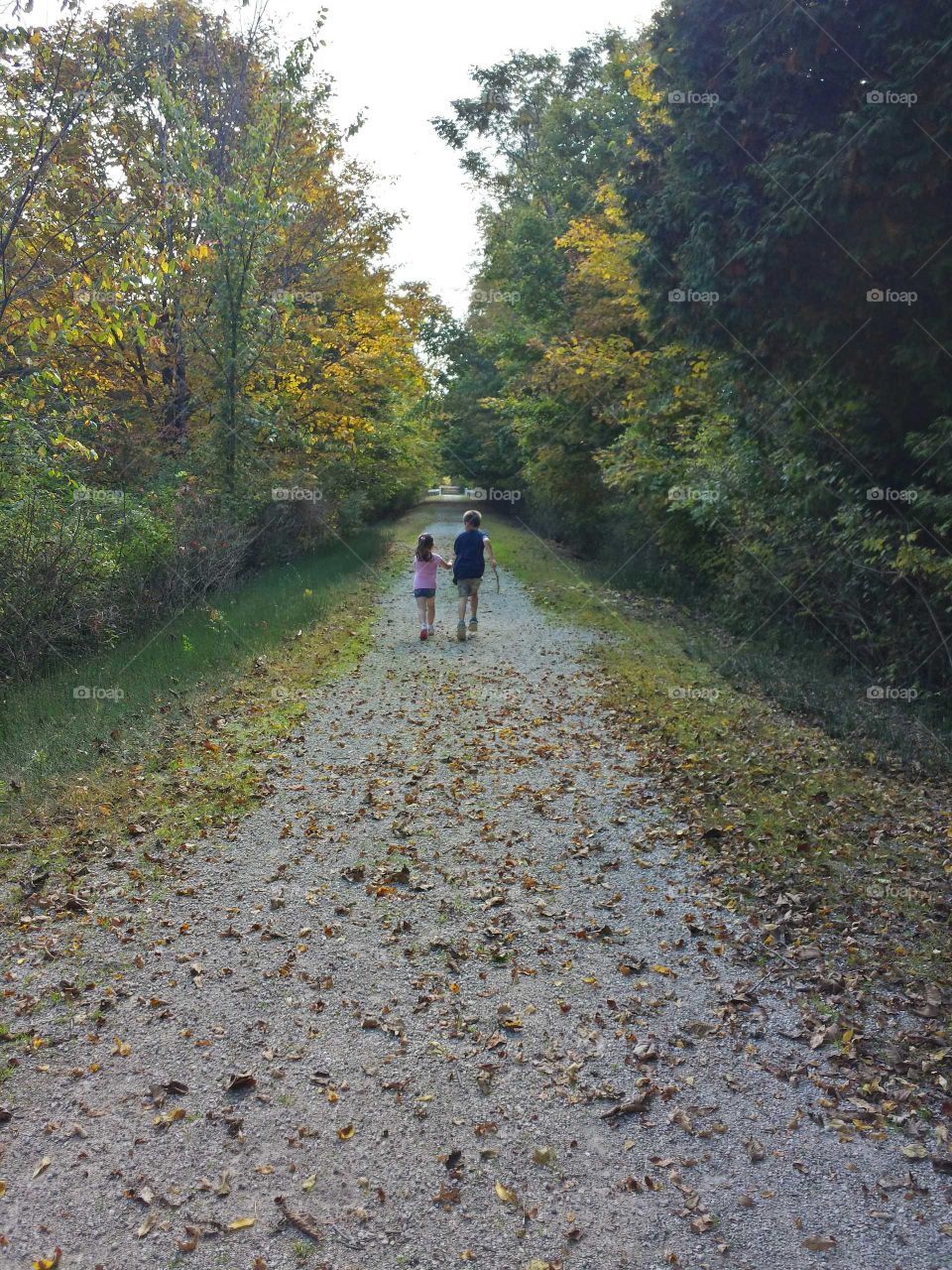 walking down a trail