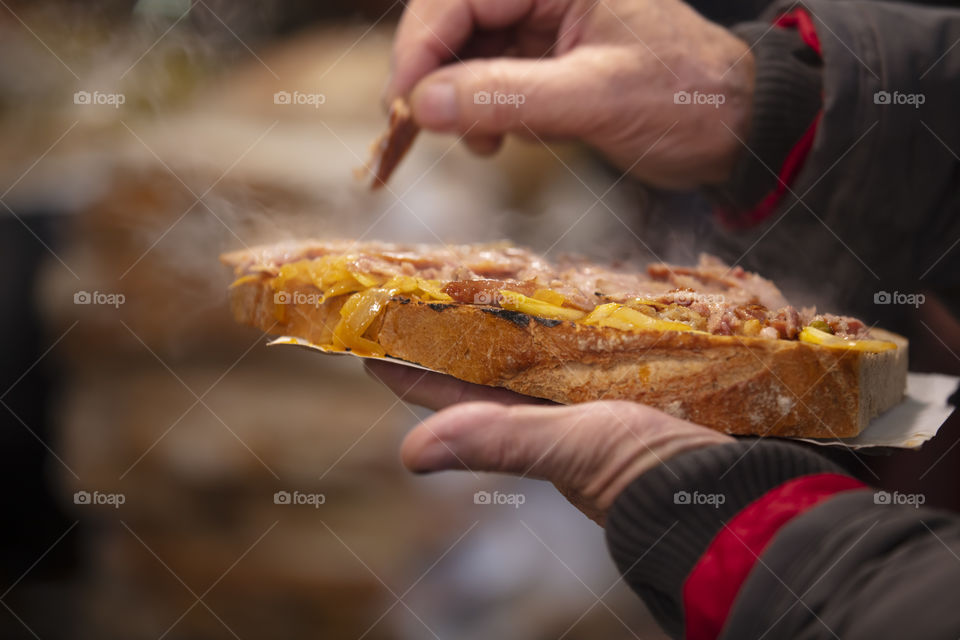 Traditional Galician bread chunk