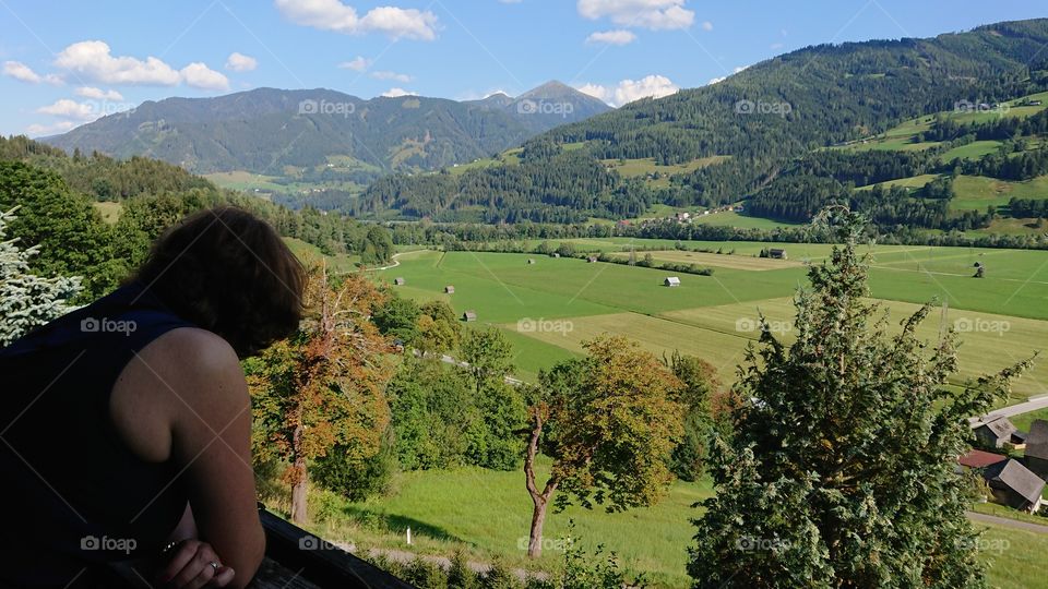 View of the Gröbming Valley, district of Liezen, Austria.