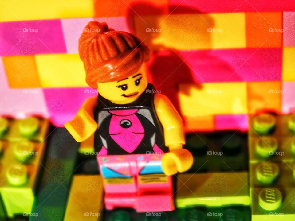 Colorful female Lego character