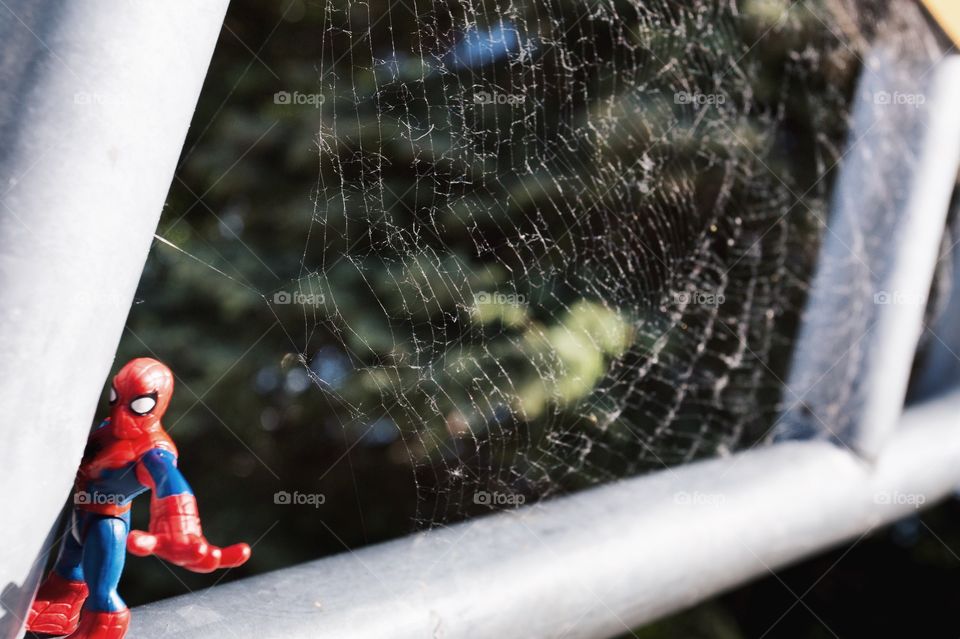 Spider-Man just finished making his web