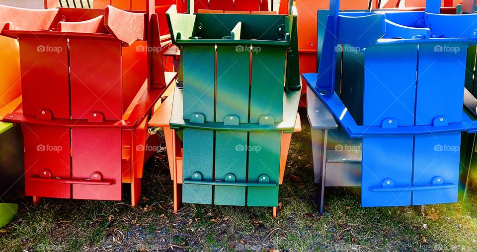 Colorful plastic chairs 