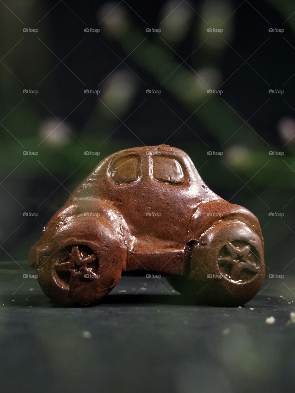 classic car miniature from clay material