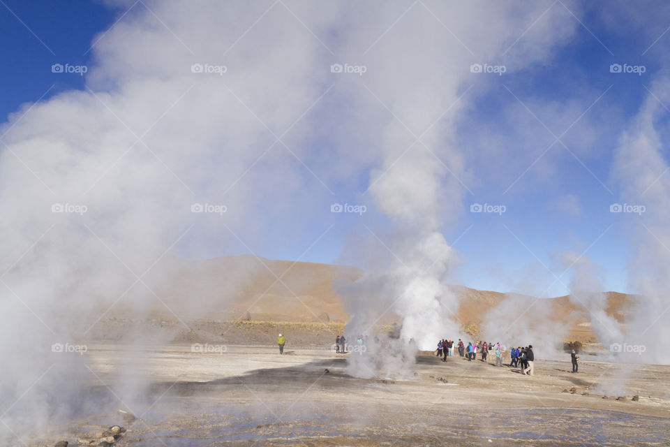 Geysers del Tatio near San Pedro de Atacama in Chile.