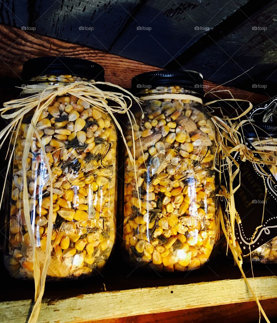 Jars of corn