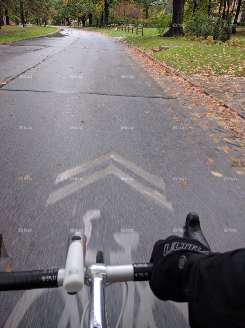 Biking in the fall.