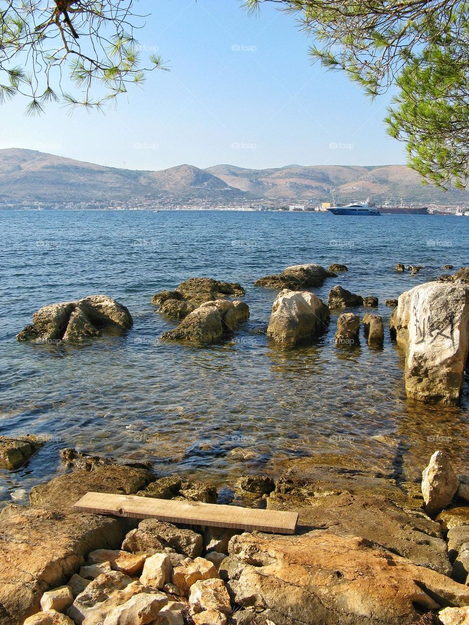 sunset on the sea view