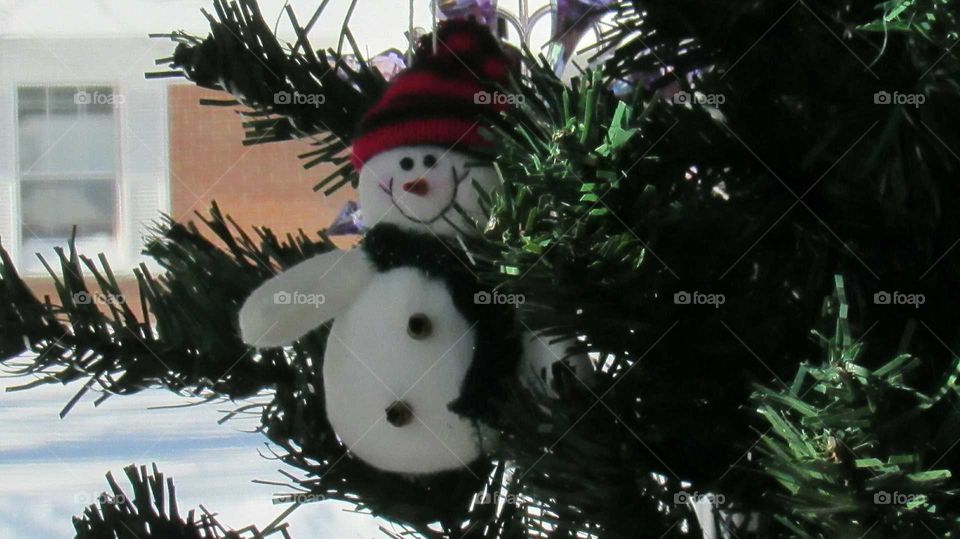snowman on tree