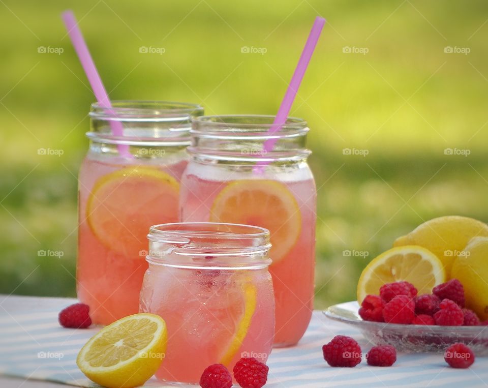 Homemade pink lemonade