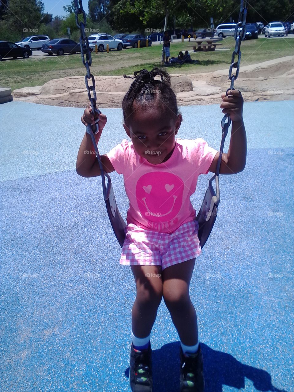 daughter day at the park. my daughter enjoying herself