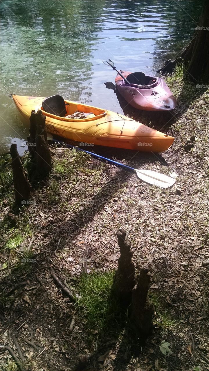 Kayaks on Shore
